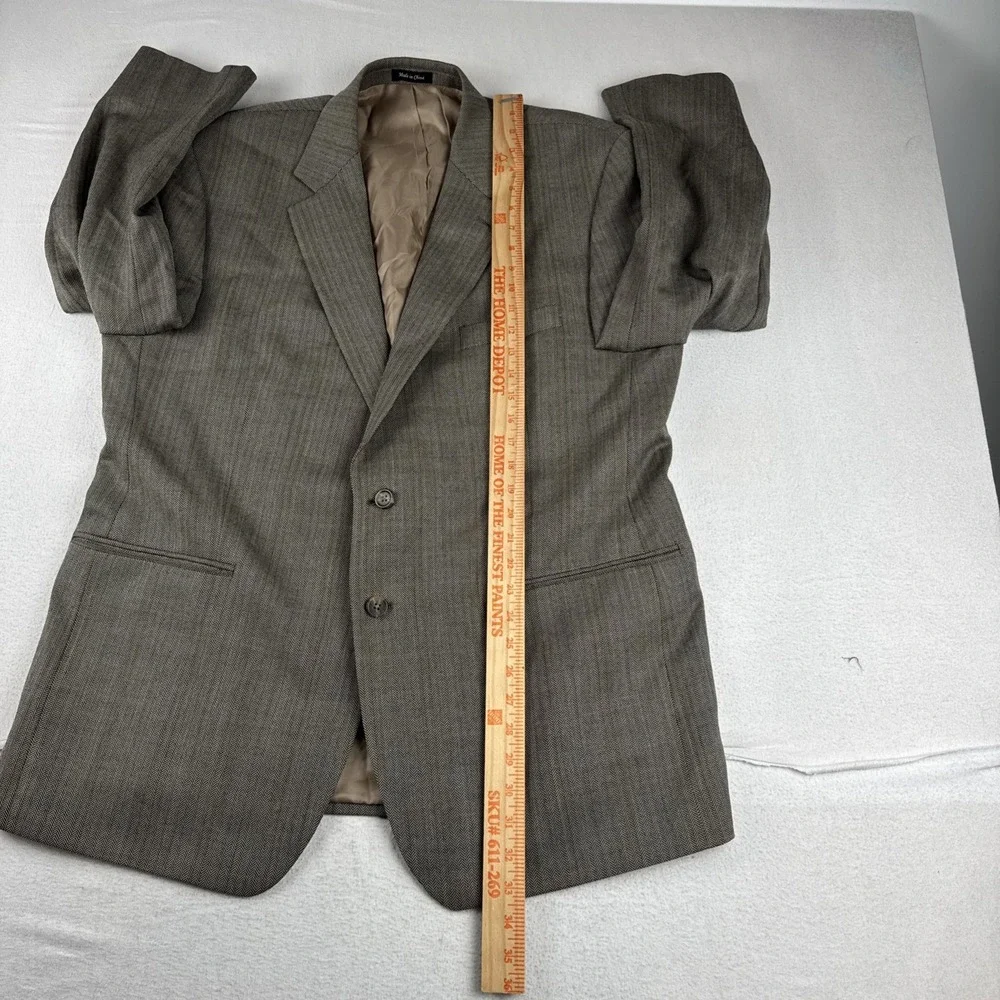 Lauren Ralph Lauren Mens Brown Gray Herringbone Sport Coat 46R Wool